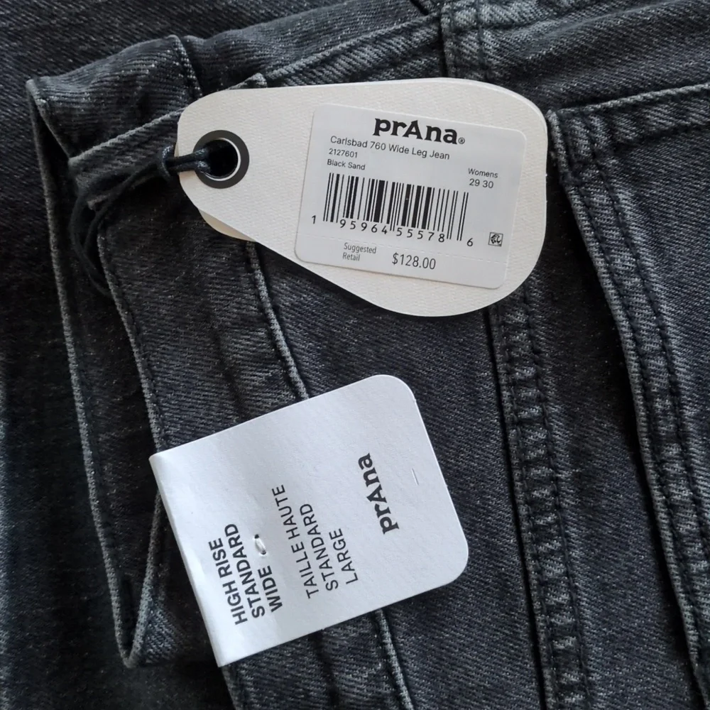 Prana Carlsbad 760 Wide Leg Jean in Black Sand - Picture 4 of 4